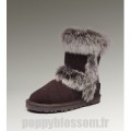 Belles Bottes Ugg de chocolat-048 court fourrure de renard