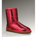 Ugg-163 court Sparkles Rouge classique Bottes