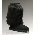 Ugg-297 Grand mouton Cuff Noir Bottes